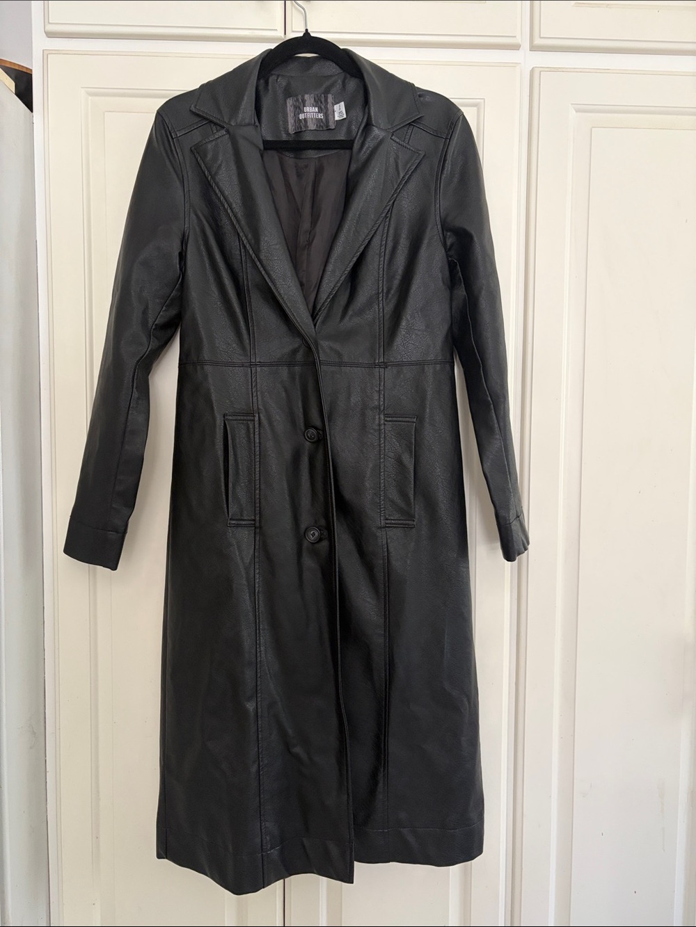 Urban Outfitters Faux Leather Trench Coat Size Small